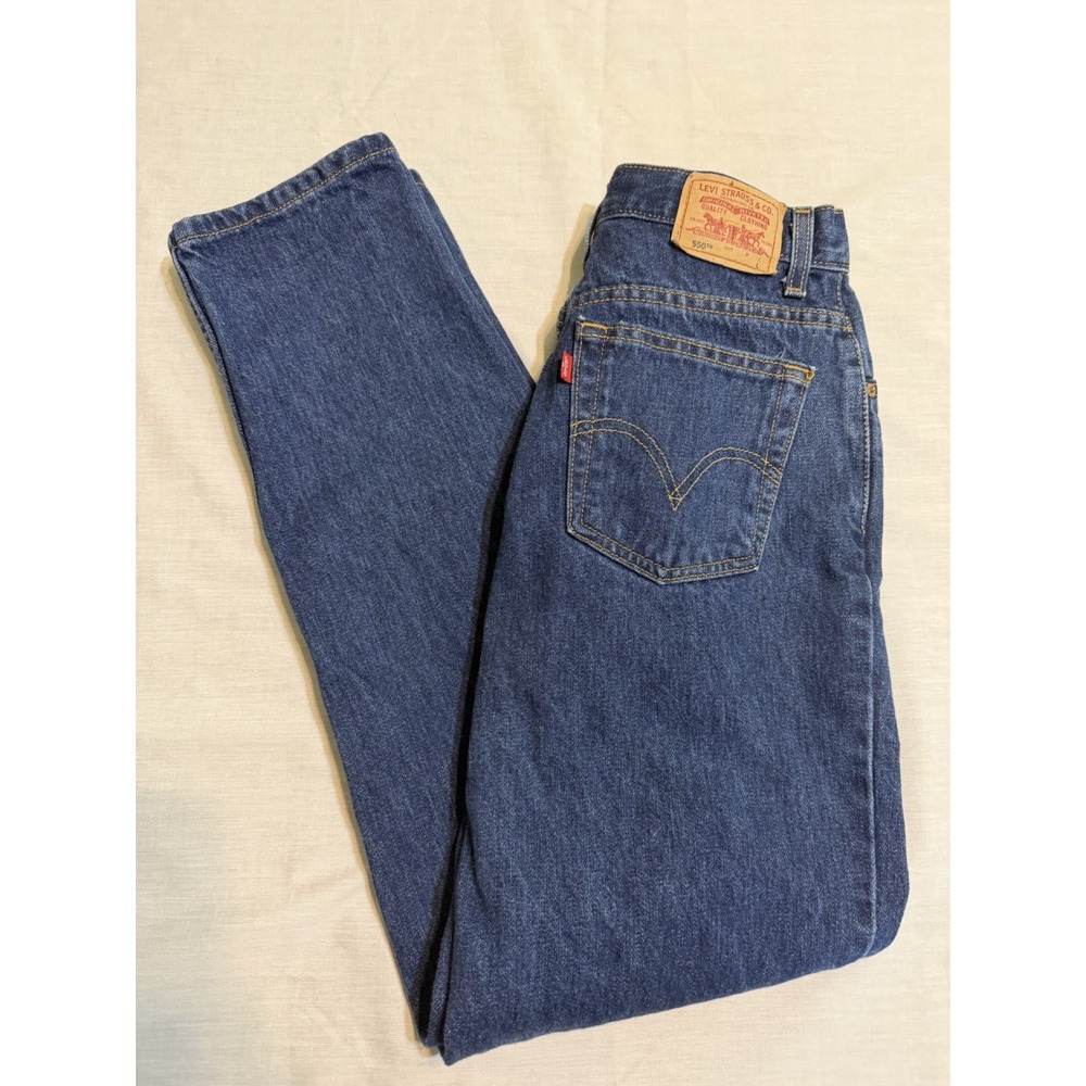 Levis 550 Jeans 30 x 32.5 8 L Long Blue Relaxed Taper Stonewash Red Tab Denim